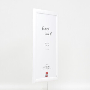 Фоторамка Effect из дерева, профиль 43, белый глянцевый, 23x70 см, музейное стекло