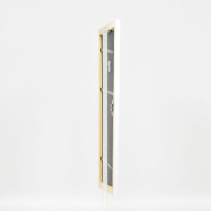 Фоторамка Effect из дерева профиль 43 белый глянцевый 30x45 см музейное стекло