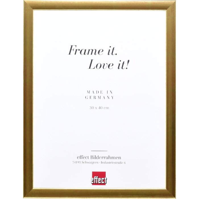 Фоторамка Effect из дерева, профиль 43, золотая, 45x60 см, музеевское стекло