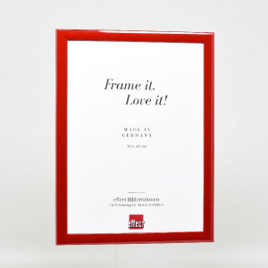 Фоторамка Effect из дерева, профиль 43, красная глянцевая, 45x60 см, музейное стекло