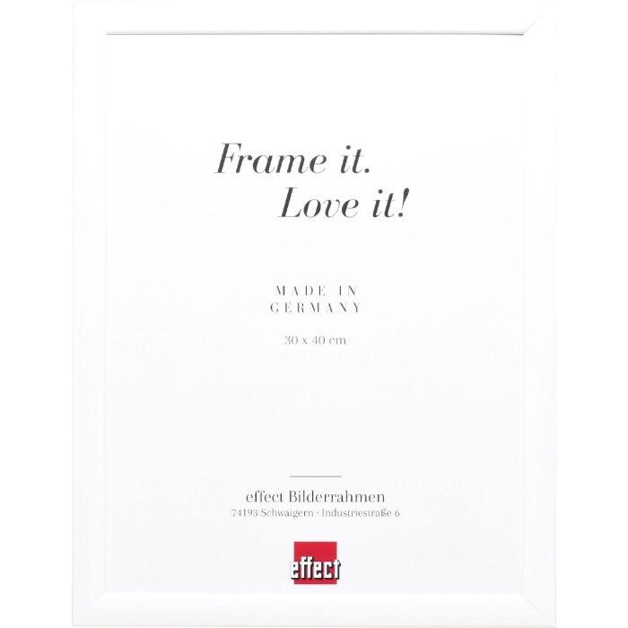 Фоторамка Effect из дерева, 70x100 см, белый глянец, музейное стекло