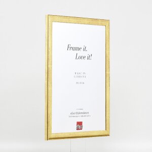 Ефектний деревяний фоторамка золотого кольору 30,5x91,5 см з музеєвим склом