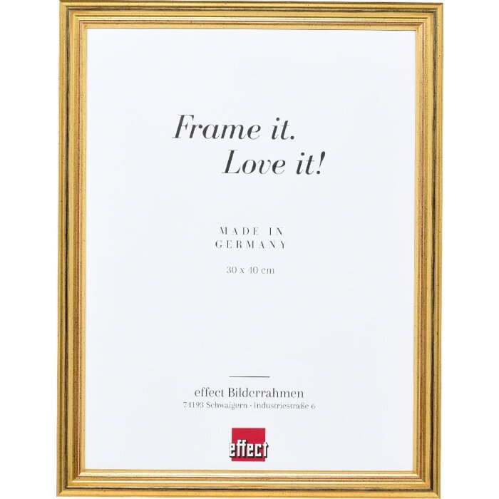 Фоторамка effect дерево профиль 44 золотая 9x13 см с музеевым стеклом