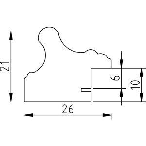 Фоторамка Effect из дерева, профиль 44, серебристая, 10,5x14,8 см, музеевское стекло