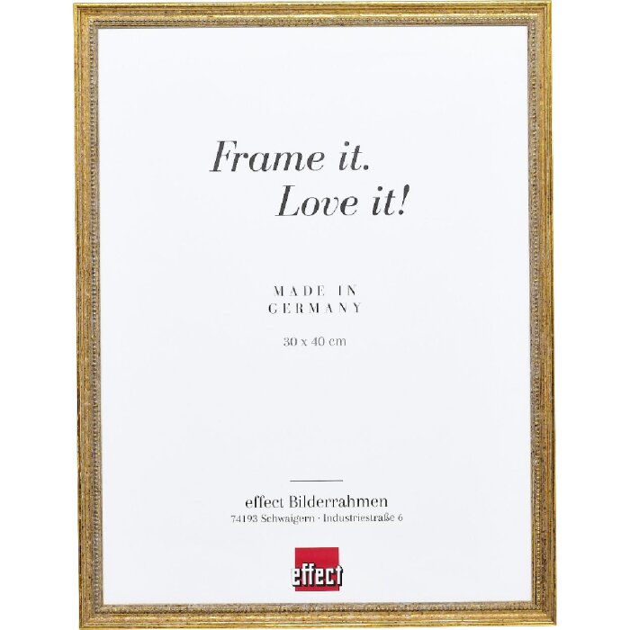 Фоторамка з дерев’яного профілю 66, антик-золотий, 13x18 см, музеєве скло