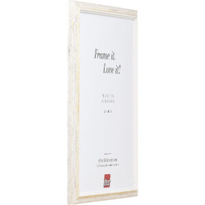 Фоторамка з дерев’яним профілем 67, біла, 13x18 см, з музейним склом