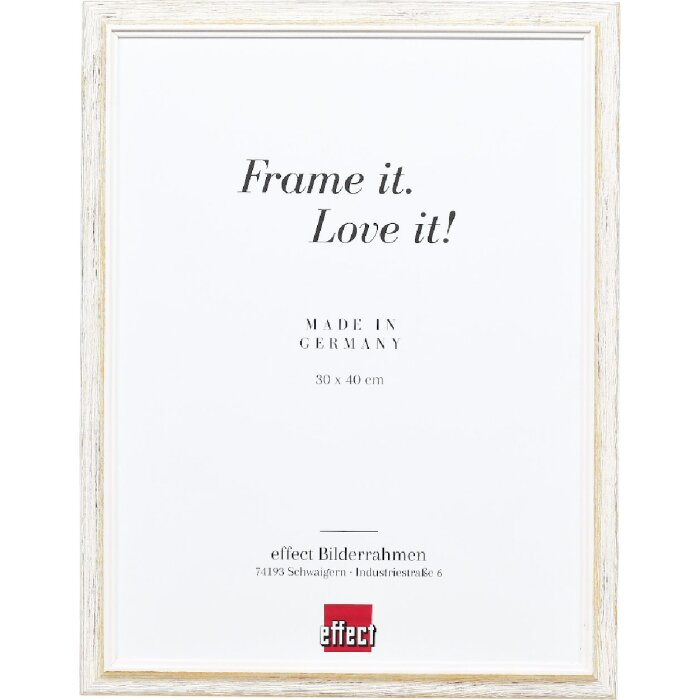 Біла фоторамка з дерев’яного профілю 67, 24x30 см, музеєве скло