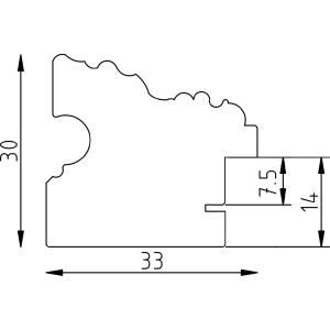 Фоторамка Effect из дерева профиль 75 в стиле барокко золотая 18x32 см с музеевским стеклом