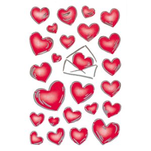 HERMA Schmucketiketten DECOR Herzen & Briefe silber...