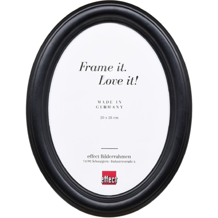 Овальна фоторамка HB 7x9 см, чорна, з натурального дерева