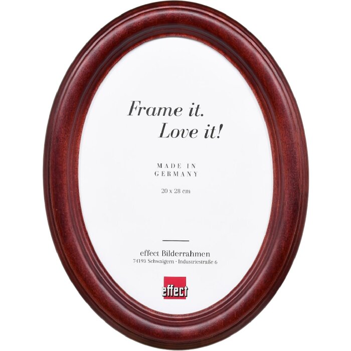 Овальна фоторамка HB 7x9 см, махагон, виготовлена вручну з натурального дерева