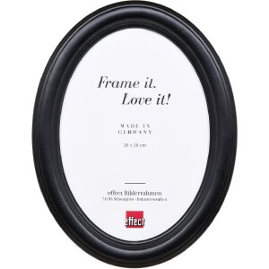 Овальна фоторамка HB 12x12 см, чорна, з натурального дерева