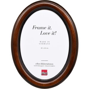 Класична овальна фоторамка HB 15x20 см, натурального каштанового кольору
