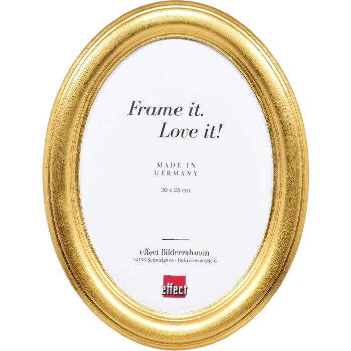 Ефектна овальна фоторамка HB 15x20 см, золота