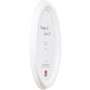 Класична овальна фоторамка HB 24x30 см, біла, ручна виготовлення з натурального дерева