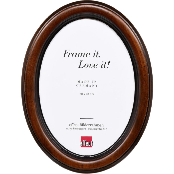 Овальна фоторамка HB 24x30 см, натурально-коричневого кольору, ручна робота