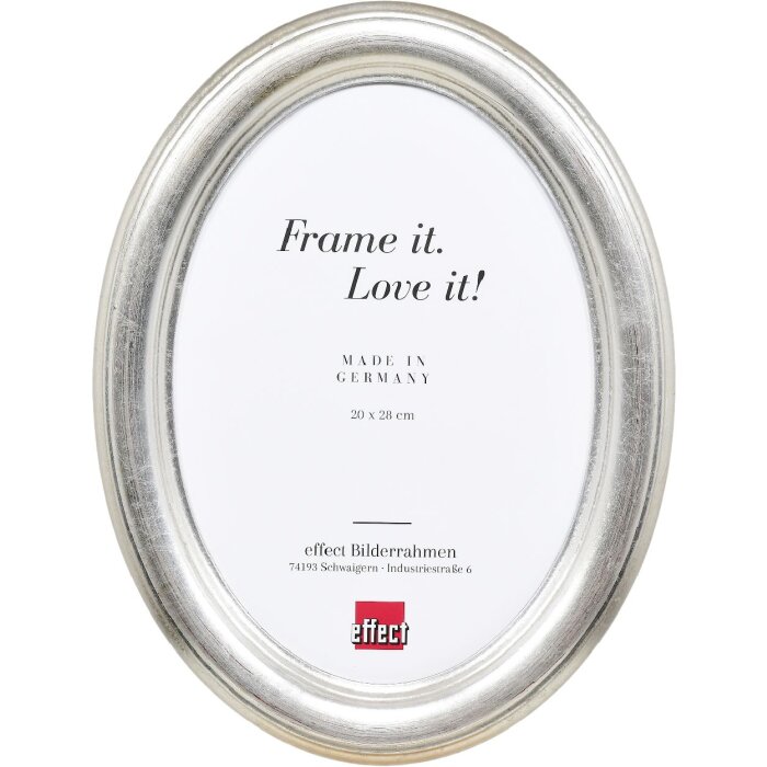 Класична овальна фоторамка HB 24x30 см, срібляста