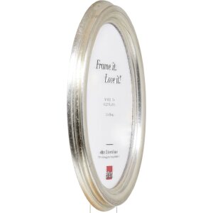 Класична овальна фоторамка HB 24x30 см, срібляста