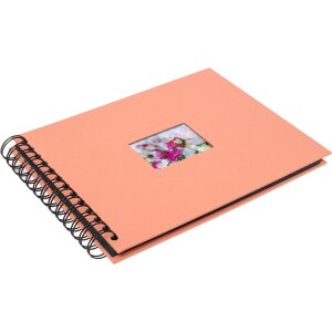 HNFD спіральний альбом BULDANA кораловий 23x17 см 40 чорних сторінок