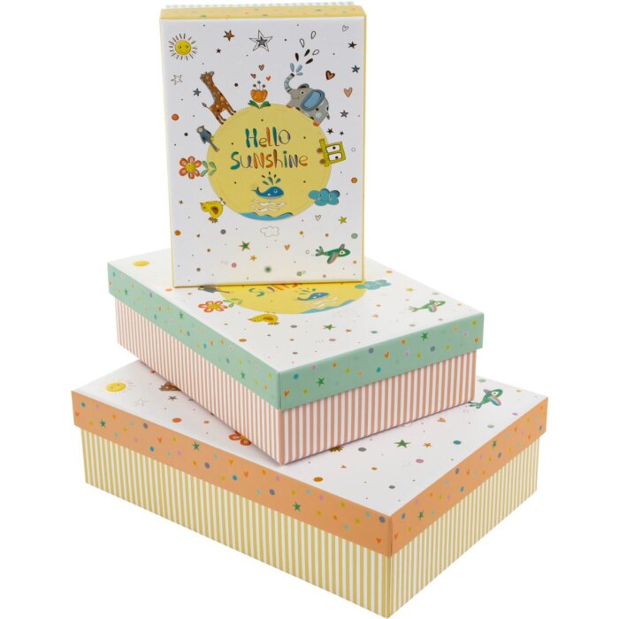 Набор картонных коробок Goldbuch hello sunshine 3 картонные коробки