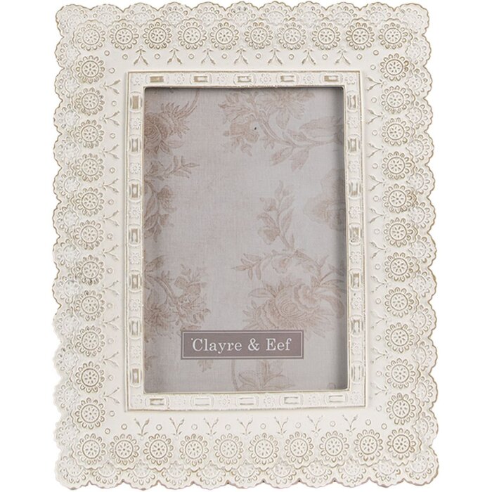 Clayre & Eef 2F0940 Фоторамка 16x2x21 см - 10x15 см белый прямоугольник