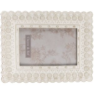 Clayre & Eef 2F0940 Фоторамка 16x2x21 см - 10x15 см белый прямоугольник