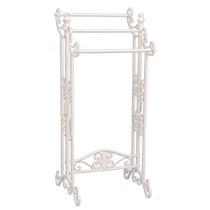 Clayre & Eef 4Y0224W Рушникосушка для гостей 40x37x91 см білий прямокутник