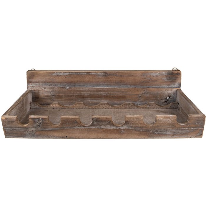 Clayre & Eef 5H0642 Подставка для винных бутылок 57x28x14 см коричневая