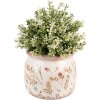 Clayre & Eef 6CE1551M Украшение Цветочный горшок Ø 15x13 см Розовый - Зеленый