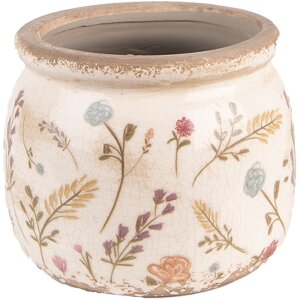 Clayre & Eef 6CE1551S Украшение Цветочный горшок Ø 12x9 см Розовый - Зеленый
