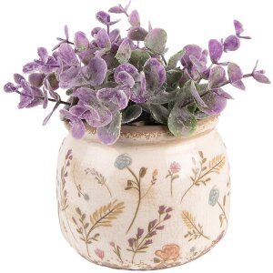 Clayre & Eef 6CE1551S Украшение Цветочный горшок Ø 12x9 см Розовый - Зеленый