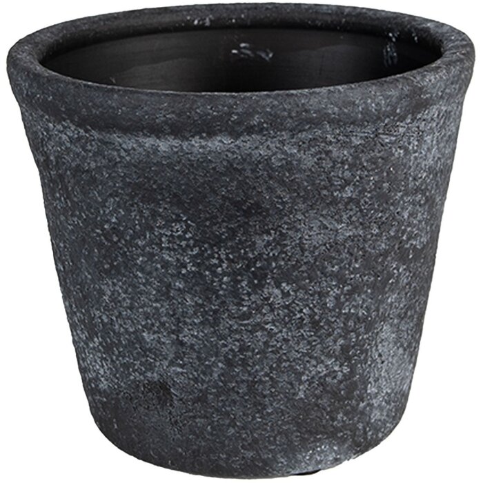 Clayre & Eef 6CE1579M Декоративный цветочный горшок Ø 12x10 см серый