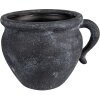 Горшок для цветов Clayre & Eef 6CE1580 серый керамический 20x16x14 см с ручкой