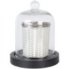 Скляний дзвіночок Clayre & Eef 6GL4038 Ø 10x14 см Чорний Деревяна основа кругла