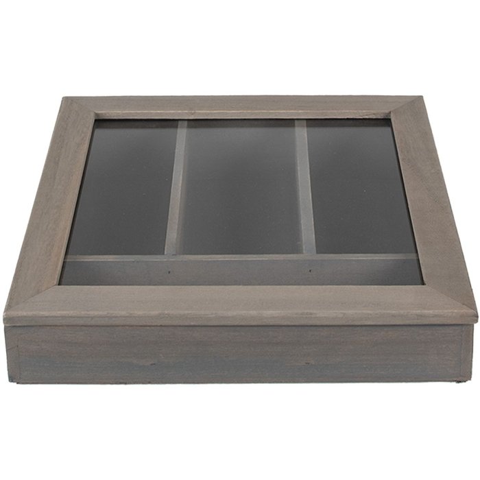 Лоток для столових приборів Clayre & Eef 6H1583G 30x30x8 см сірий квадратний