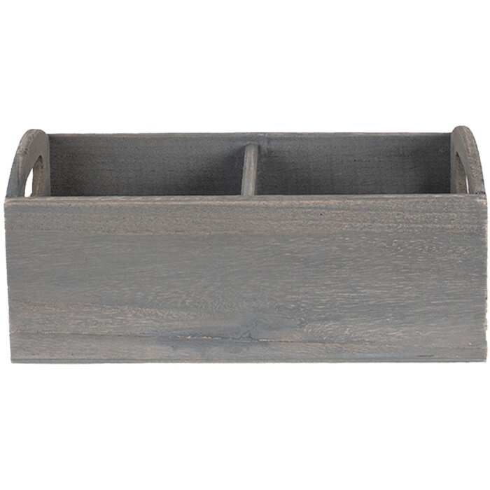 Clayre & Eef 6H1997G Контейнер з відділеннями 30x15x13 см Сірий прямокутник