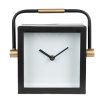 Настільний годинник Clayre & Eef 6KL0789 19x5x19 см - 1xAA чорний - білий