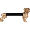 Clayre & Eef 6PR3637 Держатель для кухонных рулонов Dog Gold Black 46x15x21 см