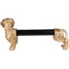 Clayre & Eef 6PR3637 Держатель для кухонных рулонов Dog Gold Black 46x15x21 см