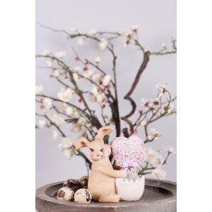 Clayre & Eef 6PR3833 Украшение Кролик 11x6x12 см коричнево-розовый