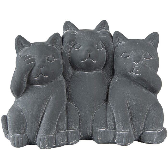 Clayre & Eef 6TE0475 Декор Коти 22x10x16 см сірий