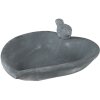 Clayre & Eef 6TE0478 Миска для кормления птиц 26x26x10 см серая