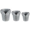 Clayre & Eef 6Y4873 Держатель для растений (комплект из 3) Ø 25x28 - Ø 21x24 - Ø 17x20 см Серый