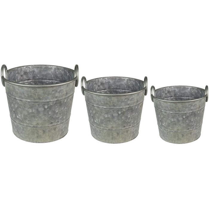 Clayre & Eef 6Y4878 Держатель для растений Ø 32x25 - Ø 29x23 - Ø 26x21 см серый - зеленый