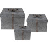 Ящики для зберігання Clayre & Eef 6Y4891 24x24x18 - 20x20x15 - 16x16x12 см Сірий
