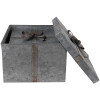 Ящики для зберігання Clayre & Eef 6Y4891 24x24x18 - 20x20x15 - 16x16x12 см Сірий