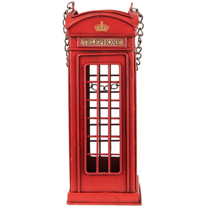 Clayre & Eef 6Y4948 Тримач для пляшок Телефонна скринька 11x11x29 см червоний