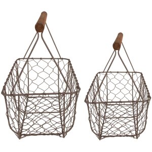 Clayre & Eef 6Y5259 Корзины (комплект из 2) 36x17x12-27 - 32x15x10-22 см коричневый прямоугольник