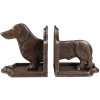 Clayre & Eef 6Y5427 Подставка для книг (2 штуки) Собака 23x8x13 см коричневая
