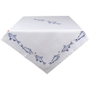 Clayre & Eef SSF05 Скатерть 150x250 см бело-голубой...